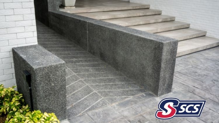 Concrete adds an artistic touch as well as keeps your business ADA compliant.