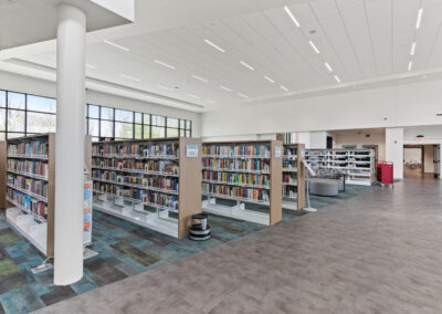 Whitestown Indiana Library Construction book shelves